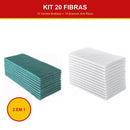 Kit 20 Fibras Esponflora: 10 Verde Multiuso + 10 Branca Anti-Risco - foto 1