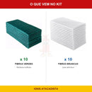 Kit 20 Fibras Esponflora: 10 Verde Multiuso + 10 Branca Anti-Risco - foto 2