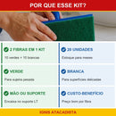 Kit 20 Fibras Esponflora: 10 Verde Multiuso + 10 Branca Anti-Risco - foto 4