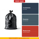 Saco de Lixo Preto 100L BL2 Onde Usar Condominio Empresa Restaurante - Ignis Atacadista