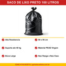 Saco de Lixo Preto 100L BL3 Extra Reforcado Beneficios Alta Resistencia - Ignis Atacadista