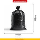 Saco de Lixo Preto 200L Boca Larga Medidas 90x115cm Suporta 25kg - Ignis Atacadista