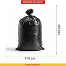 Saco de Lixo Preto 240L Extra Reforcado Medidas 115x115cm Suporta 35kg - Ignis Atacadista