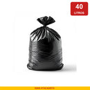 Saco de Lixo Preto 40L Boca Estreita 60x60cm Suporta 15kg - Ignis Atacadista