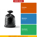 Saco de Lixo Preto 40L Onde Usar Cozinha Banheiro Escritorio - Ignis Atacadista
