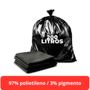 Saco de lixo preto 200lt 90x115cm c/ 100 unidades - Suporta até 25kg