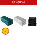 Kit Trio 30 Fibras Esponflora: 10 Grill + 10 Verde + 10 Branca - foto 1