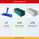 Kit Suporte Abrasivo Azul Star Clean + 10 Verde + 10 Branca Esponflora - foto 2