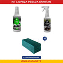 Kit Limpeza Pesada Spartan - Power Pine e Grill Cleaner com 5 fibras verde