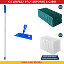 Kit Limpeza Pro Spartan - Suporte para fibra cabo aluminio 1,4m com 10 fibras