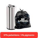 Saco de Lixo Preto 60Lt 60x70cm C/ 100 unidades - Suporta até 12kg